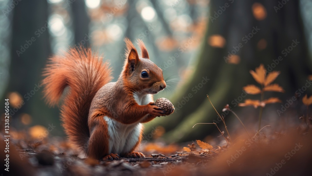 Timid red squirrel Timid red squirrel