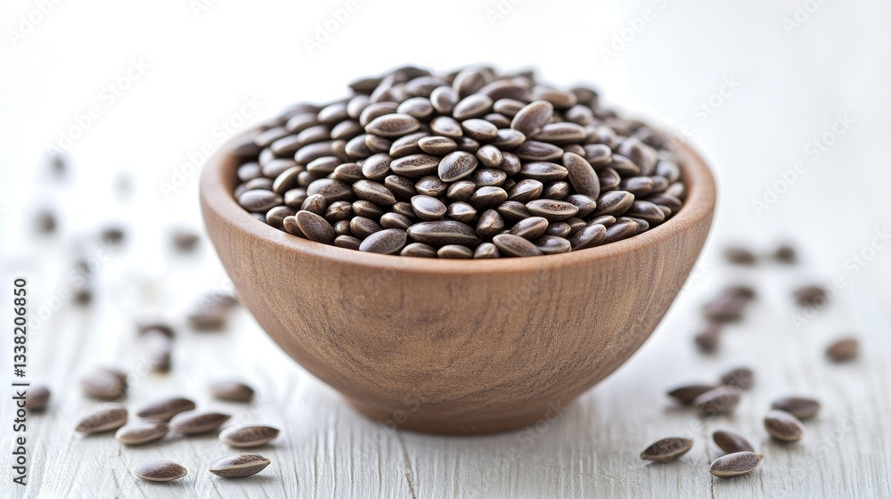 Brown seeds in wooden bowl (1) Brown seeds in wooden bowl (1)