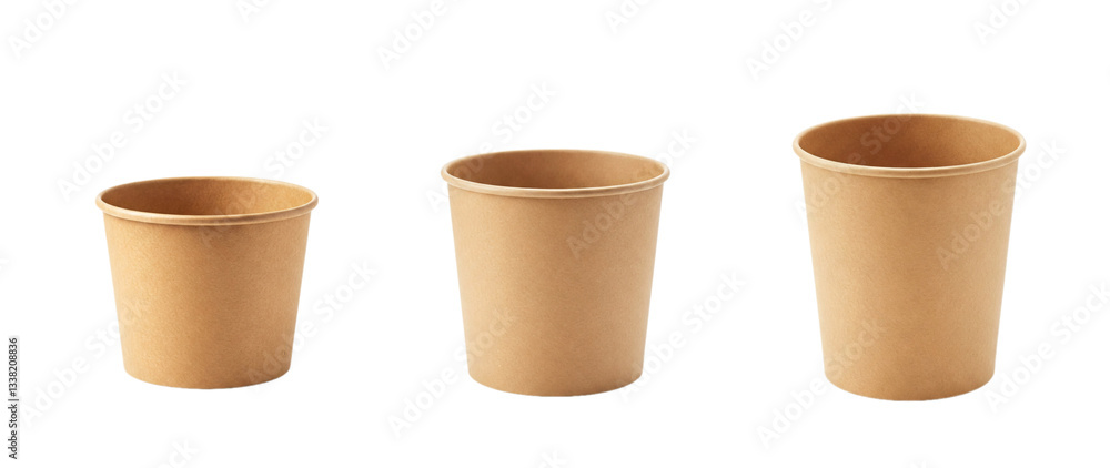 8oz 16oz 32oz kraft cup ice cream on transparent background. 8oz 16oz 32oz kraft cup ice cream on transparent background.