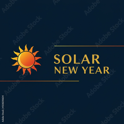 Solar New Year with Sun Sym...