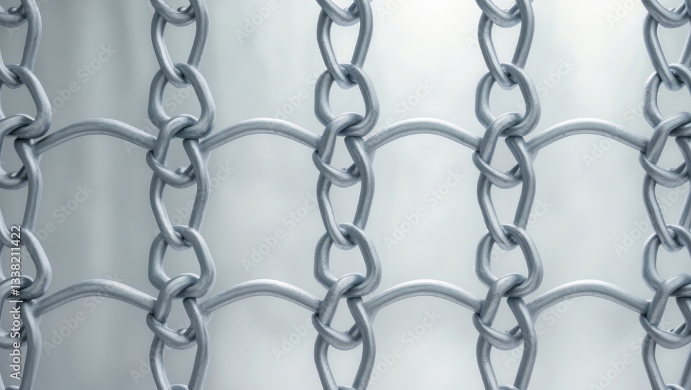 Fototapeta premium Chain Fence white pattern backdrop