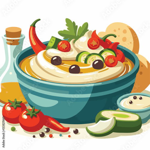 food, eggplant, cuisine, arabic, traditional, appetizer, vegetarian, dip, hummus, babaganoush, turkish, lebanese, vegetable, mediterranean, ganoush, parsley, healthy, snack, arabian, greek, baba, back