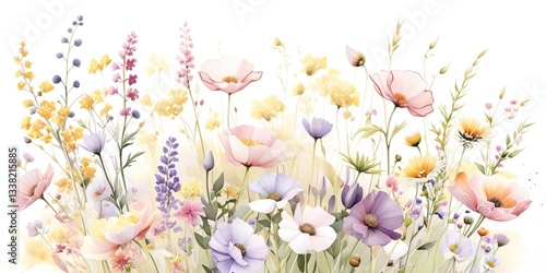 ilustración flores de acuarela. 