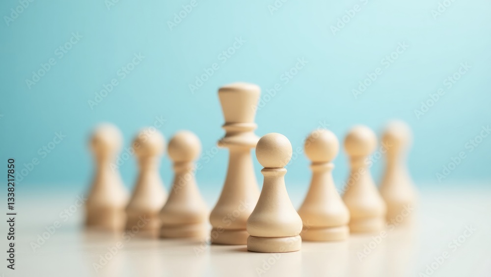 Wooden business team featuring one individual distinguishing themselves from the group, representing the concept of leadership or individuality. Wooden business team featuring one individual distinguishing themselves from the group, representing the concept of leadership or individuality.