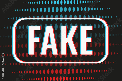 Social media Fake marking template design. Fake News theme isolated black background. False information badge tag label for web. EPS 10