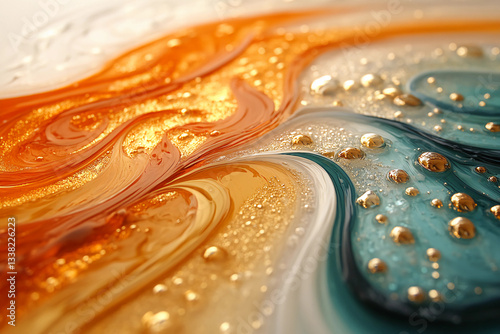 Liquid Alchemy: Metallic Gold, Silver, Copper Swirl & Merge in Endless Transformation, Abstract Art Capturing the Dynamic Flow of Precious Metals in Perpetual Motion