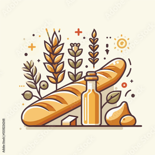 baguette, food, bread, bakery, breakfast, bun, meal, fresh, french, pastry, loaf, healthy, wheat, tasty, crust, flour, nutrition, bake, isolated, brown, background, traditional, delicious, organic, na