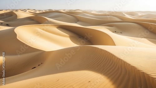 Fototapeta Naklejka Na Ścianę i Meble -  Sand dunes against a white background. Untamed desert.
