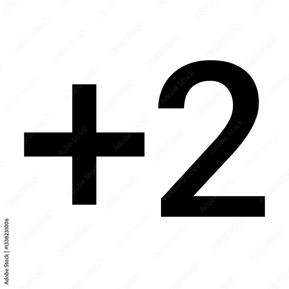 Fototapeta premium Plus Two Icon 