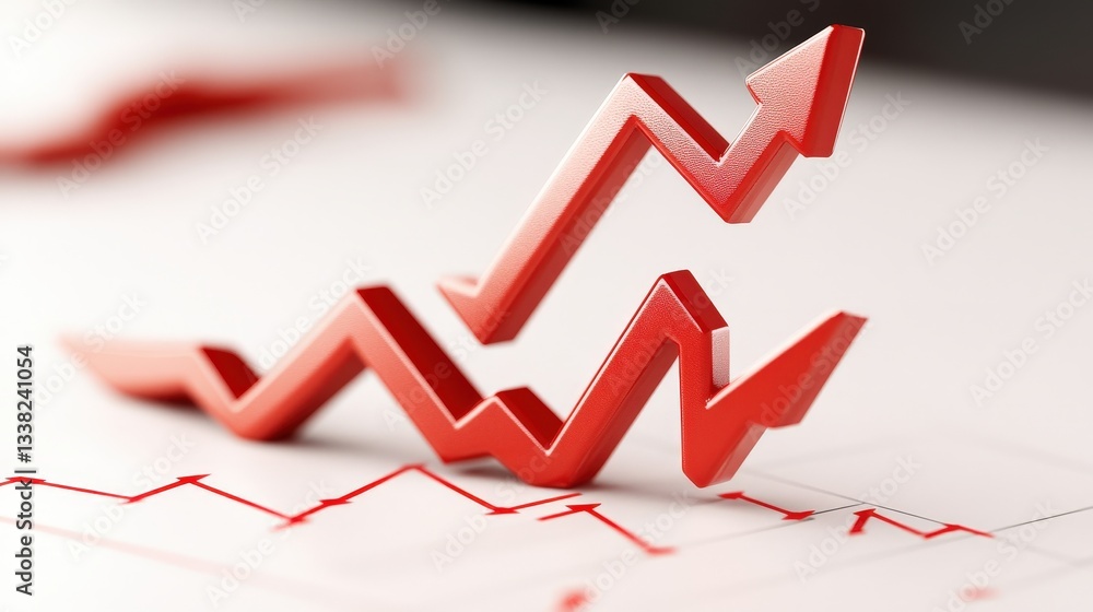 Naklejka premium Upward Trending Graph Depicting Business Growth and Financial Success