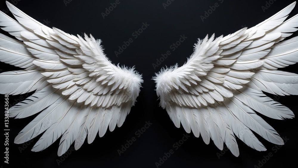 Obraz premium white angel wing separated