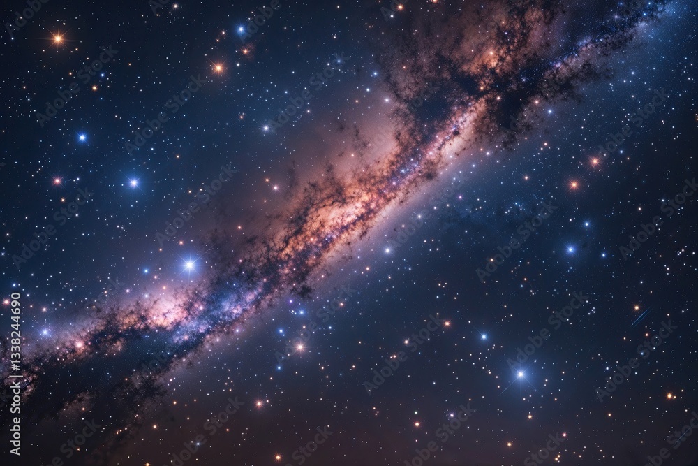 Fototapeta premium Breathtaking Cosmic Night Sky with Stars and Nebulae in the Universe