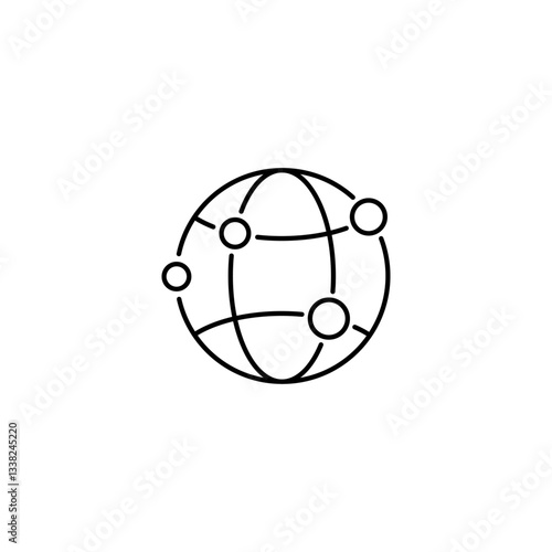 Global or Network icon, Artificial intelligence icon, Editable Stroke