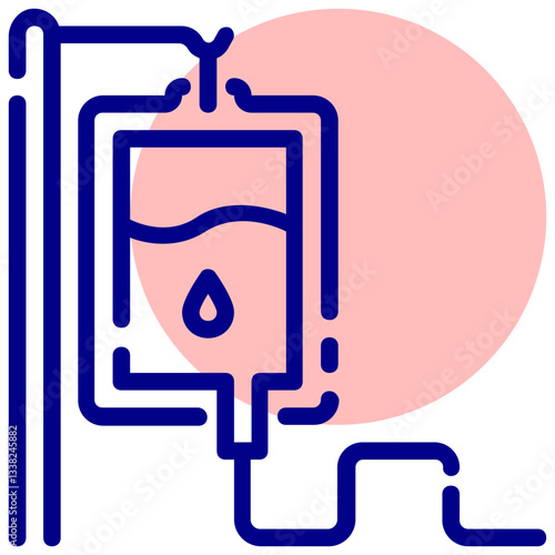 blood bag vector mixed outline icon
