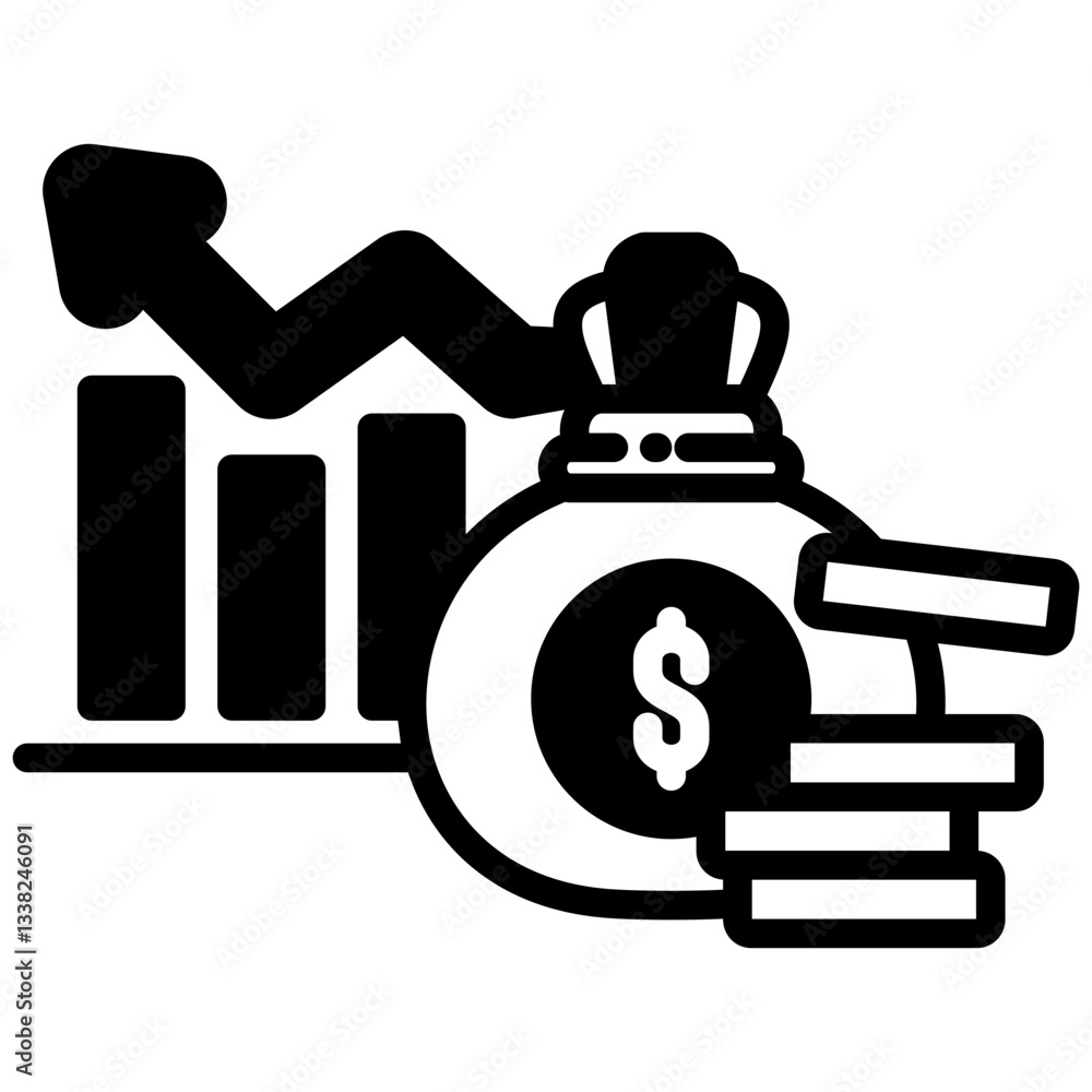 Investment icon in Mix Filled Style. Simple Vector Design. Simple Vector Outline Filled Icon Investment icon in Mix Filled Style. Simple Vector Design. Simple Vector Outline Filled Icon