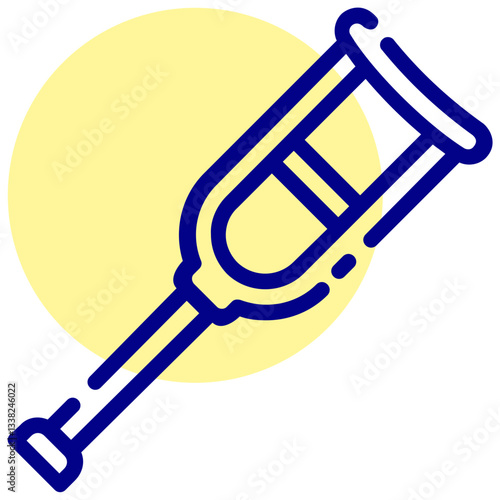 crutches vector mixed outline icon
