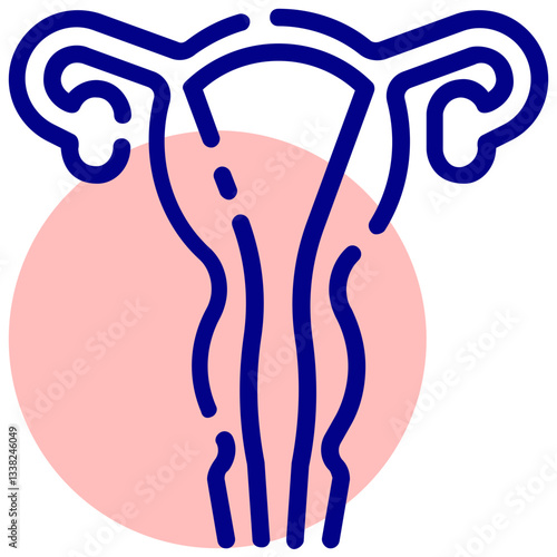 ovaries vector mixed outline icon