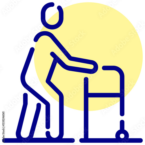 gerontology vector mixed outline icon