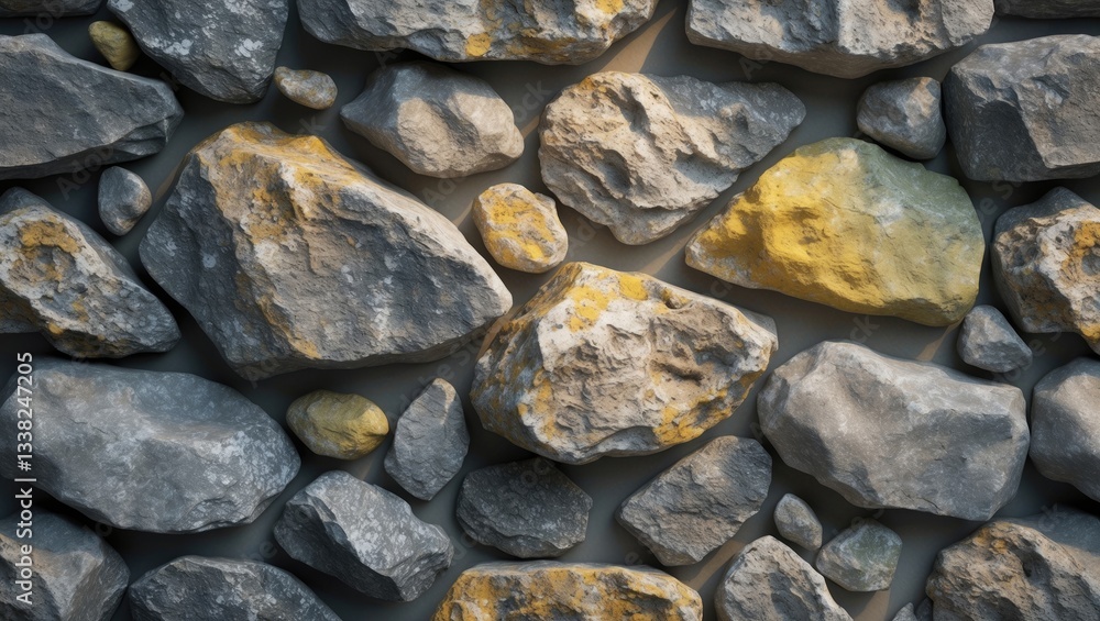 Modern Textured Grey Yellow Stonewall Background, Rough Stone Surface Texture, Rocky Structure Backdrop Modern Textured Grey Yellow Stonewall Background, Rough Stone Surface Texture, Rocky Structure Backdrop