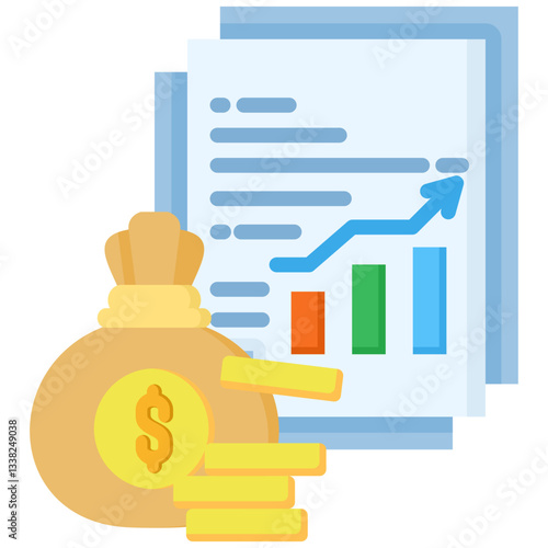 Inflation icon in Flat Color Style. Simple Vector Design. Simple Vector Flat Icon