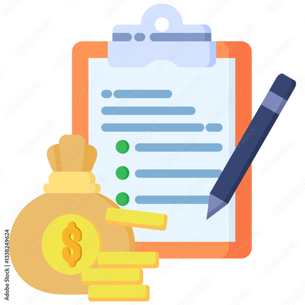 Obraz premium Cost icon in Flat Color Style. Simple Vector Design. Simple Vector Flat Icon
