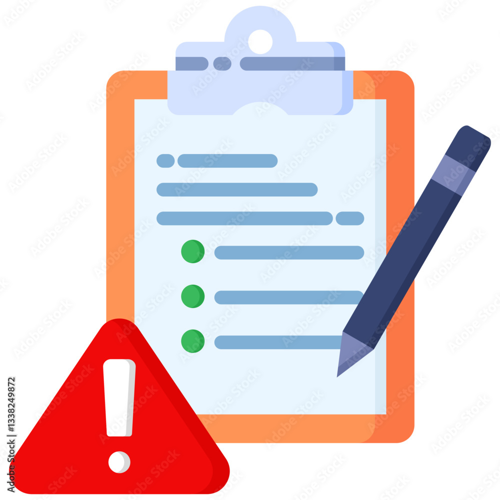 Fototapeta premium Risk Assessment icon in Flat Color Style. Simple Vector Design. Simple Vector Flat Icon