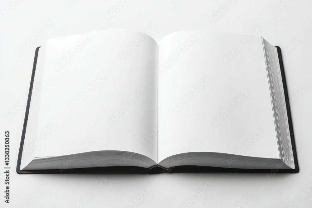 Open Book with Blank Pages a Mockup For Writing Ready For Content Over White Background Open Book with Blank Pages a Mockup For Writing Ready For Content Over White Background