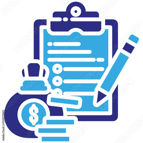 Cost icon in Glyph Dual Color Style. Simple Vector Design. Simple Vector Glyph Icon