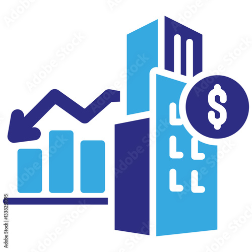 Bankruptcy icon in Glyph Dual Color Style. Simple Vector Design. Simple Vector Glyph Icon