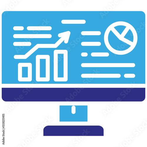 Online analytical icon in Glyph Dual Color Style. Simple Vector Design. Simple Vector Glyph Icon