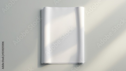 Mock up of an empty, blank, white newspaper front page set against an isolated background.