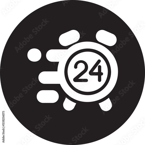 24 hours support glyph icon