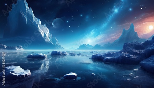 fantasy landscape with moon