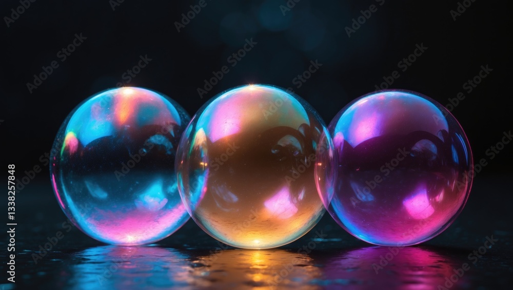 Bubbles separated against a black backdrop. Bubbles separated against a black backdrop.