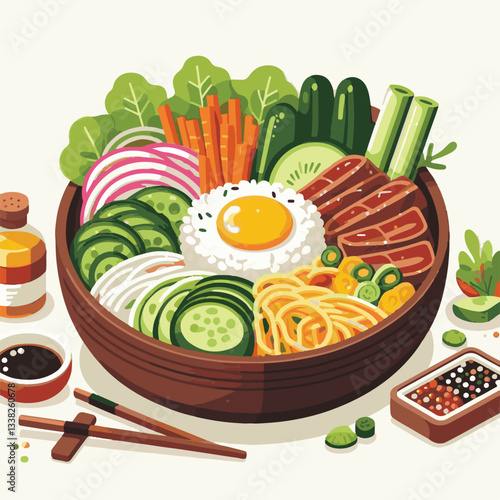 bibimbap, asian, cuisine, meal, healthy, delicious, food, rice, gourmet, korean food, vegetable, cooking, dinner, fresh, colorful, bowl, lunch, traditional, dish, egg, beef, spicy, korean, carrot, mea