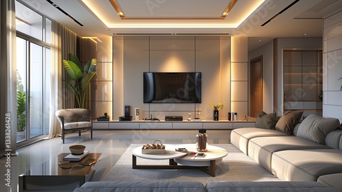 tv lounge with modern sitting interior