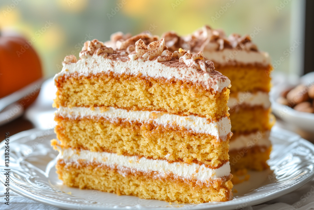 Pumpkin spice layer cake with whipped cream frosting Pumpkin spice layer cake with whipped cream frosting