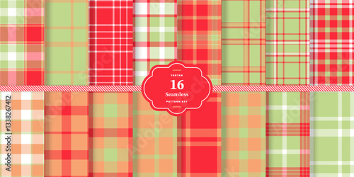 Ivory White Seamless Tartan with Dusty Rose accents Textile Design