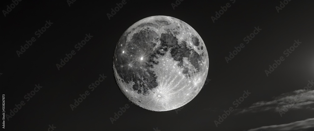 Fototapeta premium the moon, lighting up the night sky with its tranquil beauty
