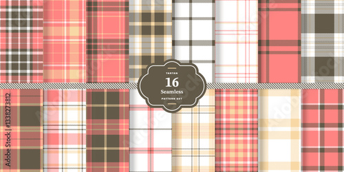 Warm Gold and Vintage Crimson Seamless Tartan Textile Design