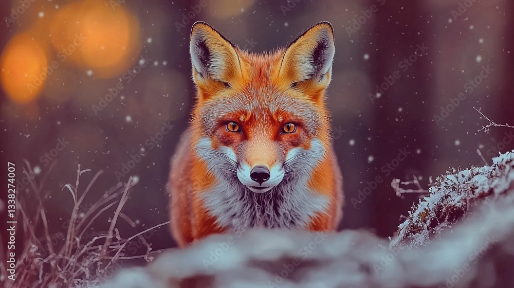 Fototapeta premium Foxy Winter Scene