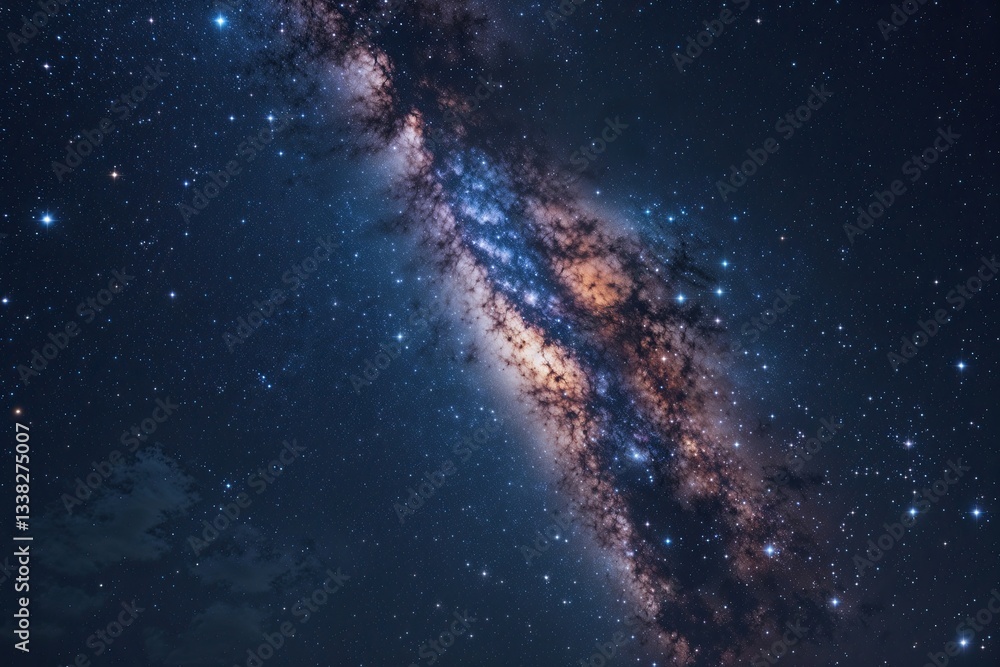 Fototapeta premium Cosmic Night Sky Background Featuring Distant Stars and Galaxy Texture
