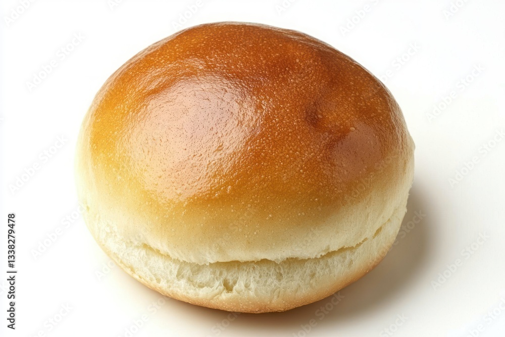 Golden Brown Brioche Bun Gleaming on White Surface A Perfect Addition to Delicious Culinary Creations Golden Brown Brioche Bun Gleaming on White Surface A Perfect Addition to Delicious Culinary Creations