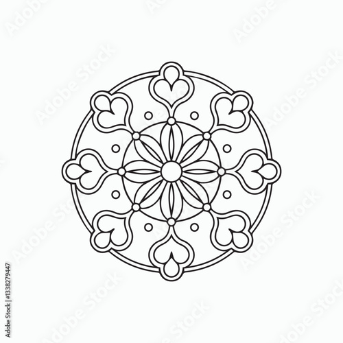 floral patterns kids Mandala Coloring Book,  wall art, tile design, KDP book Interior, tattoo design, and vector mandala line art