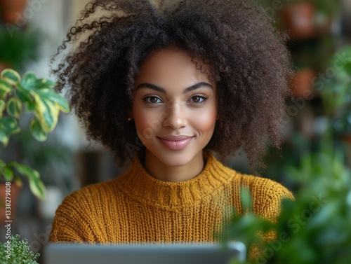 Frau hält virtuelle Präsentation: Engagierte Gesichtsausdrücke während Videoanruf