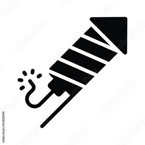 Here is a glyph style icon of firecracker