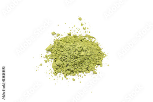 green tea leaves, powder isolated 