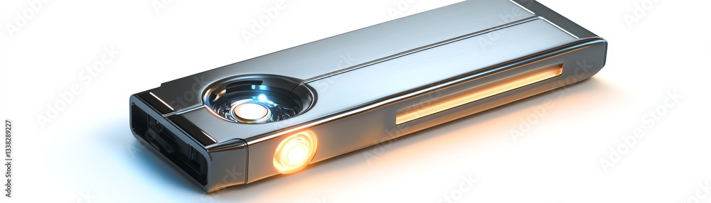 Modern flashlight with innovative design, isolated on white background. Modern flashlight with innovative design, isolated on white background.