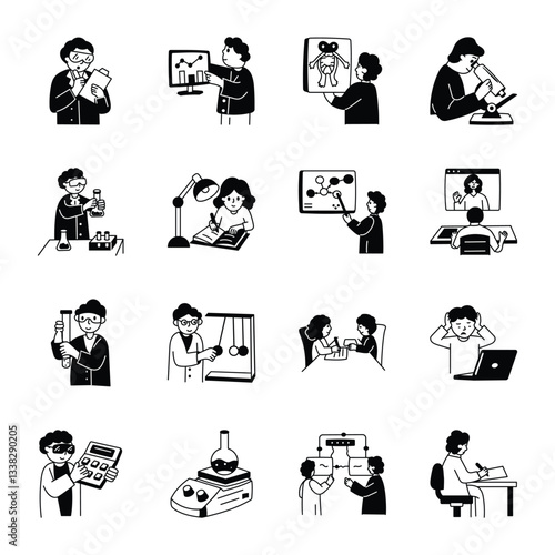 Collection of Hand Drawn Research Illustrations 
