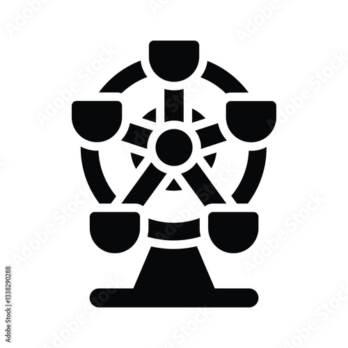 Grab this captivating glyph style icon of ferris wheel